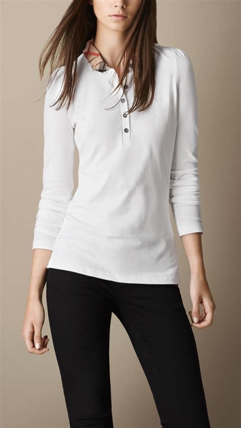 burberry polo shirt womens price|Burberry long sleeve women us.